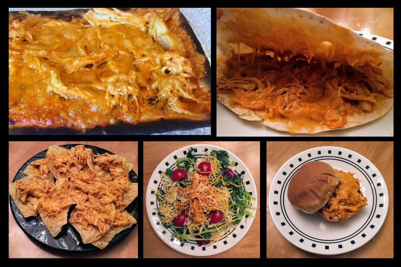 buffalo chicken, buffalo chicken meals, buffalo chicken quesadilla, buffalo chicken nachos, buffalo chicken salad, buffalo chicken sandwich, meal planning, meal prep, freezer meals, Super Savvy Sarah