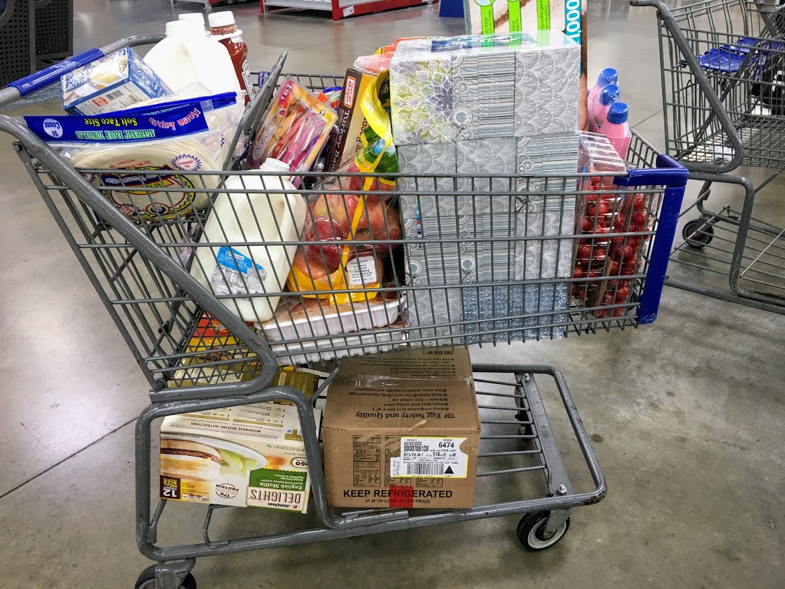 shopping cart, buying in bulk, meal planning, meal prep, freezer meals, meals for months, meals on a budget, budget friendly meal plan, Super Savvy Sarah