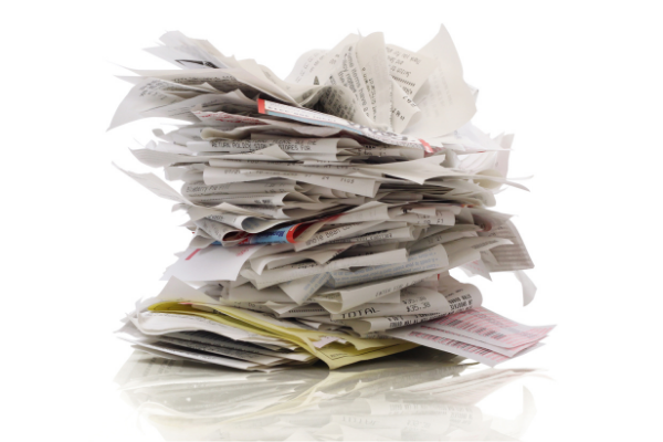 picture of a pile of receipts