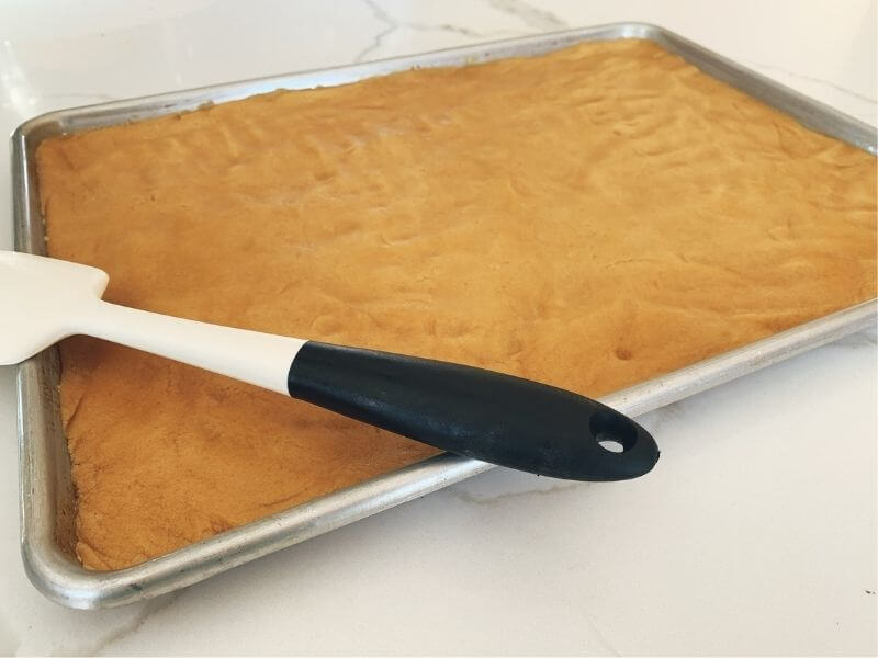 peanut butter bar dough in pan