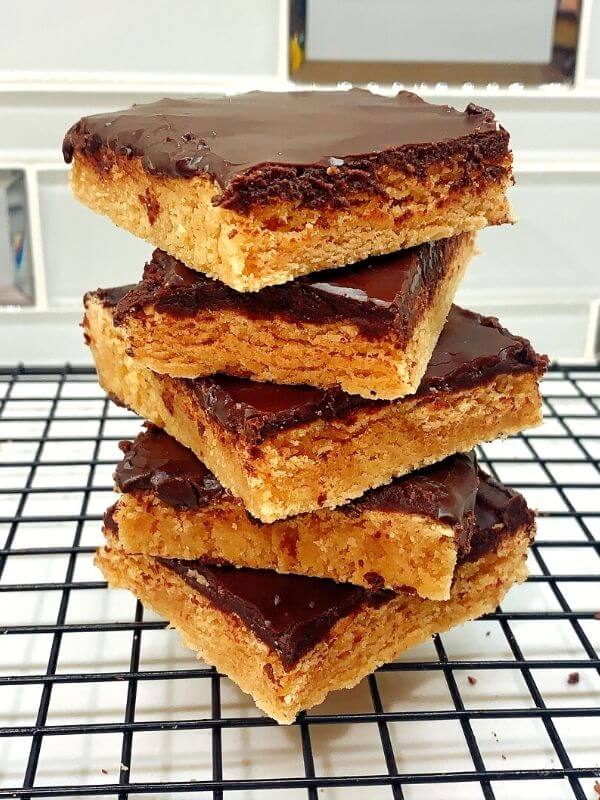 stacked peanut butter bars